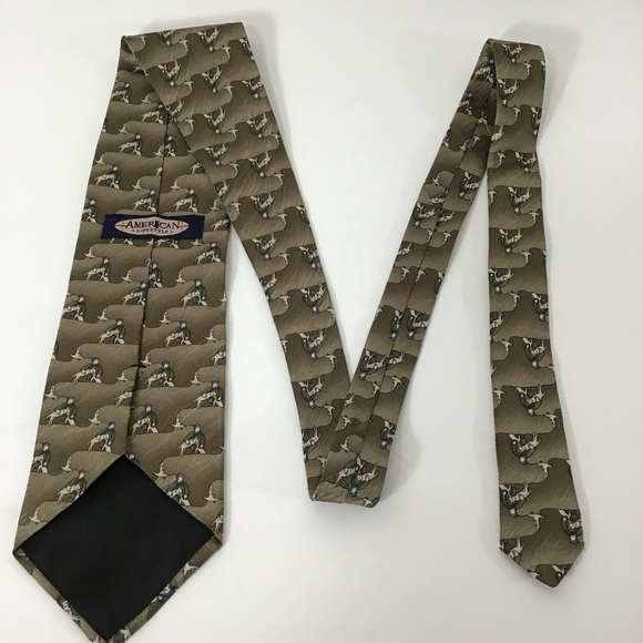 American Lifestyle Made In USA 100% Silk Duck Hunter Hunting Dog Neck Tie - Picture 6 of 10